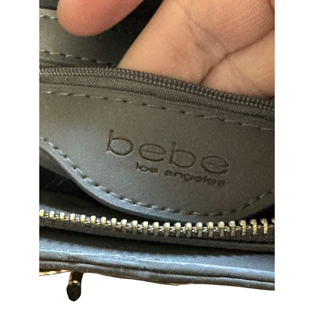Bebe Los Angeles Gray Satchel Top Handle Crossbody Bag Purse‎ - Picture 4 of 6